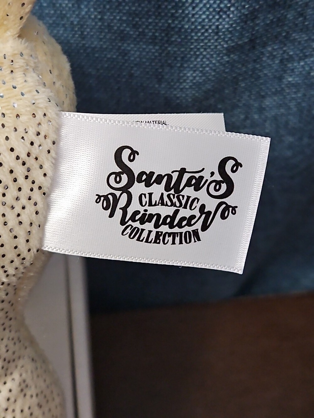 Sugar Loaf Santa’s Classic Reindeer | DASHER White Gold Sparkle Plush | Rare - Picture 7 of 16